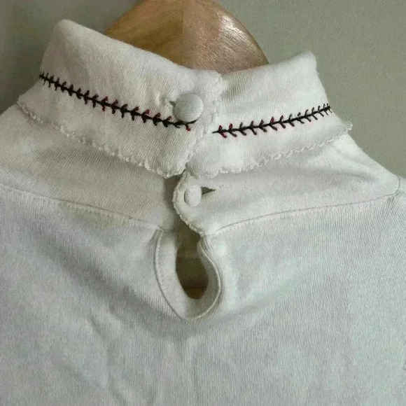 VINTAGE Belle Point L Soft Turtleneck Long sleeve Shirt Sweater Medium 80s Xmas - Picture 4 of 6